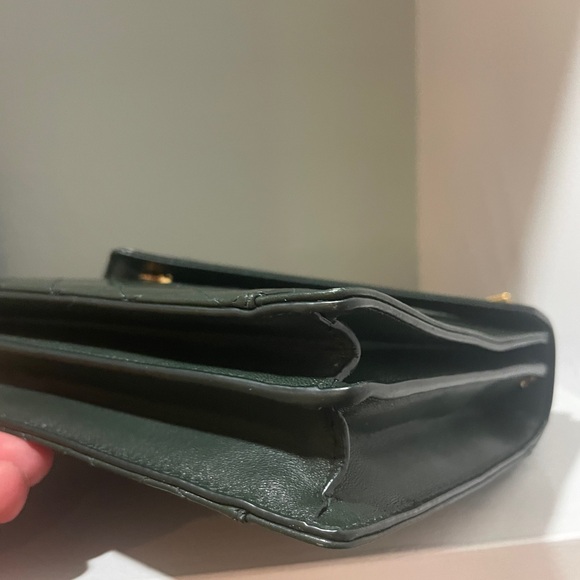 Saint Laurent Medium Gaby Quilted Leather Shoulder Bag Green VERT FONCE NEW YSL - Picture 9 of 15